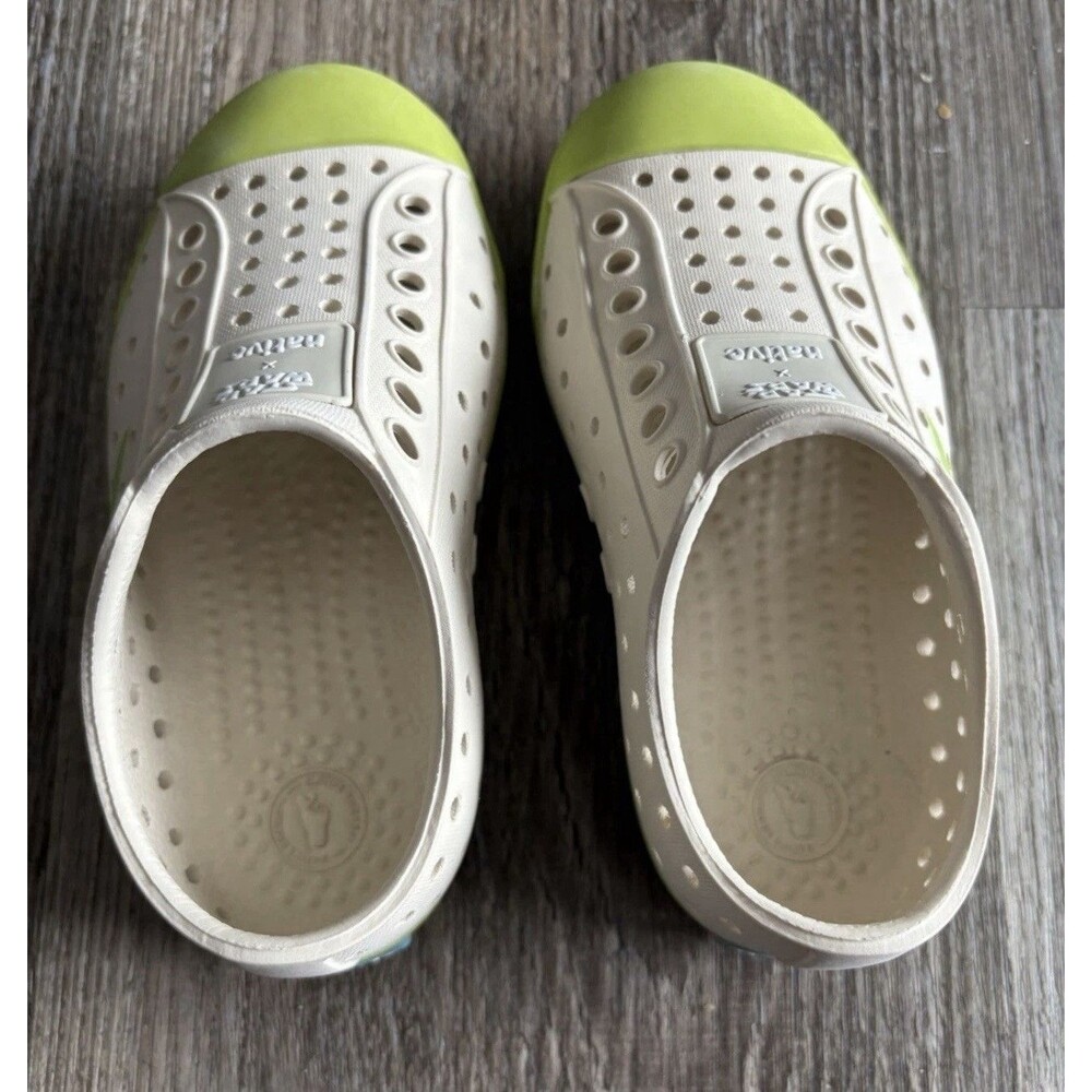 Native x Star Wars Jefferson Baby Yoda Grogu Slip On Shoes Cream Green Size C8 - Picture 4 of 6